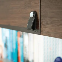 Ručka za gumb CASE / Crna koža