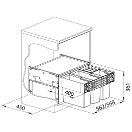 Izvlačna kanta za otpad Blanco SELECT II 60/4