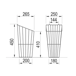 Košara za rublje 250 mm / Bijela