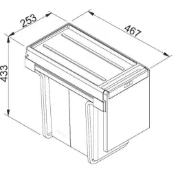 Izvlačna kanta za smeće FRANKE CUBE 30/ Kanta 1x20l, 1x10l