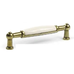 Ručka LUGANO / Bijela porculan - starozlatna