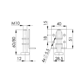 Podesiva nožica L68