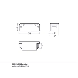 Komplet završetaka za SURFACE14 profil / Par