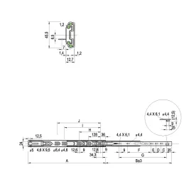 Ležajna vodilica s prigušivanjem EXLUSIVA 45 mm s potporom / Nikal
