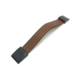 Kožnata ručka LEATY / Crna - smeđa koža