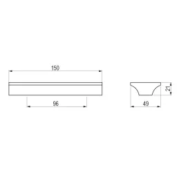 Drvena ručka HEKTOR / Siva