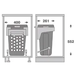 Izvlačna kupaonska košara za rublje 35L / Bijela