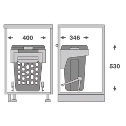 Izbaciva košara za rublje za kupaonicu 48L / Bijela