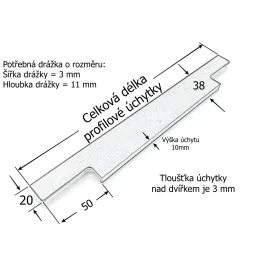 Ugradbena ručka BORDO / Crna brušena