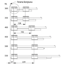 Zásuvka s bočnom AXIS PRO Niska 86 mm / Bijela