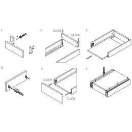 Ladica s bočnom stranom AXIS PRO Visina 168 mm / Bijela