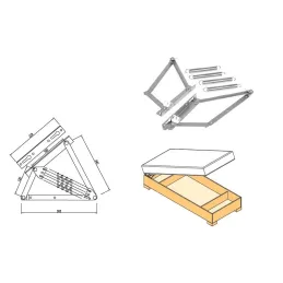 Mehanizam za podizanje kreveta - otvaranje po dužini / set