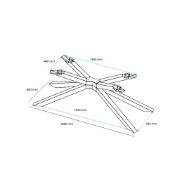 Stolna konstrukcija OPIUM 2000 / Crna mat