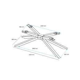 Stolna konstrukcija OPIUM 1630 / Crna mat