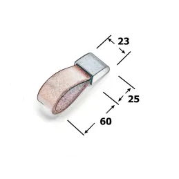 Kožnata ručka knopka LEATY / Crna - smeđa koža