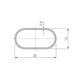 Ovalna šipka za ormar / Mat bijela