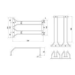 Dvoredni držač za čaše / Mat crna