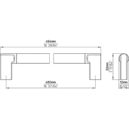Ručka INDUST / Crna mat