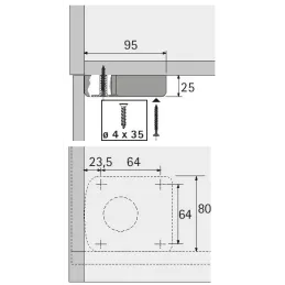 Adapter za postolje KORREKT / za uvrtanje