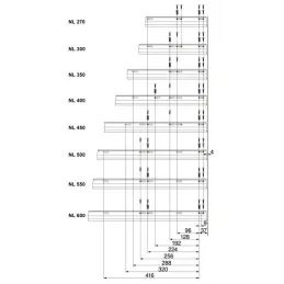 Kuhinjska kutija BLUM - Antarobox "C" 192 mm s relingom TIP-ON / Siva