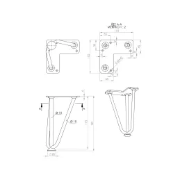 Namještajna nogica HAIRPIN MINI / Bijela