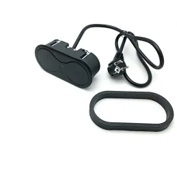 Interijer utičnica SWING FRENCH 2 x 230 V / Crna mat