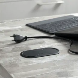 Interijer utičnica SWING FRENCH 2 x 230 V / Crna mat