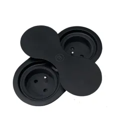 Interijer utičnica SWING FRENCH 2 x 230 V / Crna mat