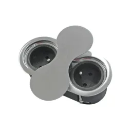 Interijer utičnica SWING 2 x 230 V FRENCH / Nehrđajući čelik