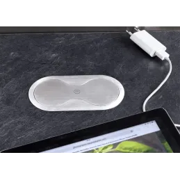 Interijer utičnica SWING 2 x 230 V FRENCH / Nehrđajući čelik