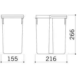 Koš za otpad 7L UNION / Antracit