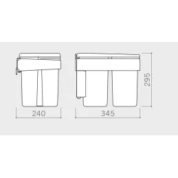 Kanta za otpad za vrata UNION SINGLE 15 L / Siva