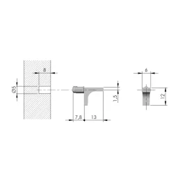 Polica IF-K / Crni nikal - 10 kom