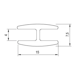 Spojni profil za stražnju stranu ormara / Crni