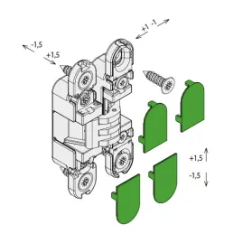 Skrivena 3D šarka za lagana bežfalcna vrata / Saten krom