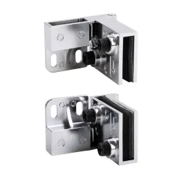 Zavjesa za staklena vrata bez bušenja - par / Krom