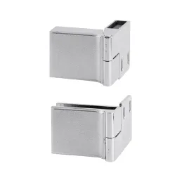 Zavjesa za staklena vrata bez bušenja - par / Krom