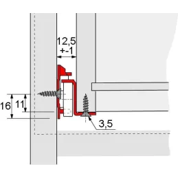 Obični izvlačnik s kotačićem HETTICH FR402 / Bijeli