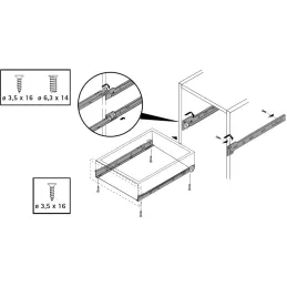 Obični izvlačnik s kotačićem HETTICH FR402 / Bijeli