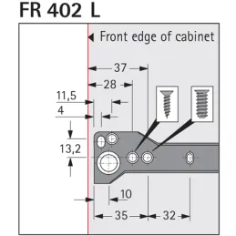 Obični izvlačnik s kotačićem HETTICH FR402 / Bijeli