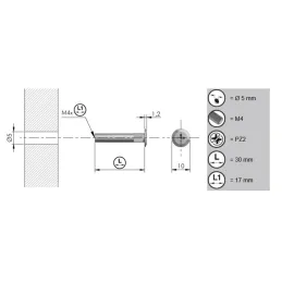 Set spojnih vijaka FLAT M4x40 / 50 kom