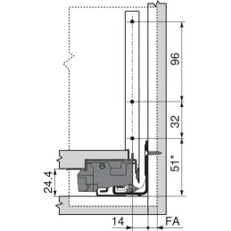 Kuhinjska kutija BLUM - Legrabox "C" / Siva