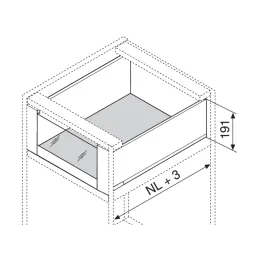 Kuhinjska kutija BLUM - Legrabox "C" / Siva