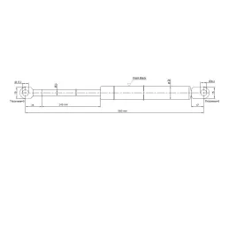 Plinski klip za mehanizam za krevete / 360 mm