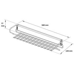 Izvlačna vješalica za kravate 500 mm s amortizacijom / Srebrna