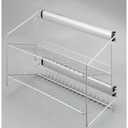 Izvlačna dvostruka polica za cipele s ublaživačem / Srebrna