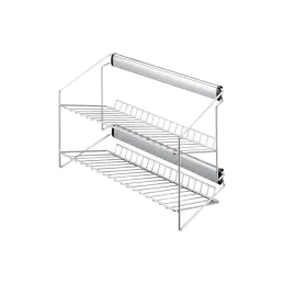 Izvlačna dvostruka polica za cipele s ublaživačem / Srebrna