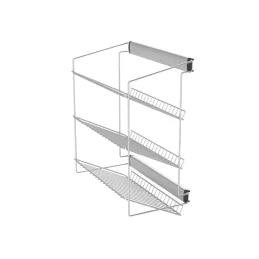 Izvlačna trostruka polica za cipele s ublaživačem / Srebrna