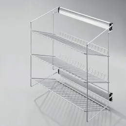 Izvlačna trostruka polica za cipele s ublaživačem / Srebrna