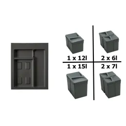 Kanta za otpad u ladicu PARADISO 500 mm / Antracit